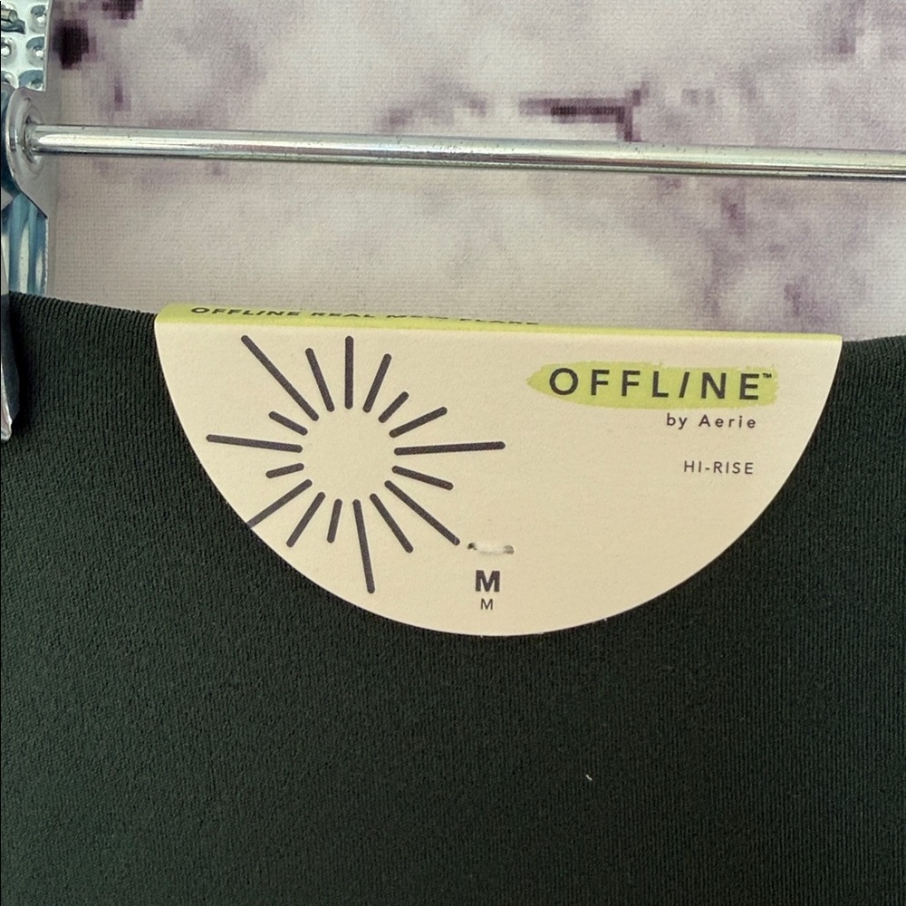 OFFLINE BY AERIE Green Real Me High Waist Crossover Flare Leggings Size Medium - Picture 7 of 13